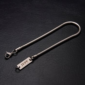 Personalised Silver 5mm Snake Bracelet, 9 of 11