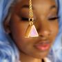 Geometric Purple Triangle Charm Necklace, thumbnail 1 of 10