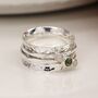 Personalised Sterling Silver Peridot Spinning Ring, thumbnail 3 of 10
