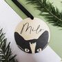 Personalised Wooden Cat Christmas Decoration, thumbnail 9 of 11