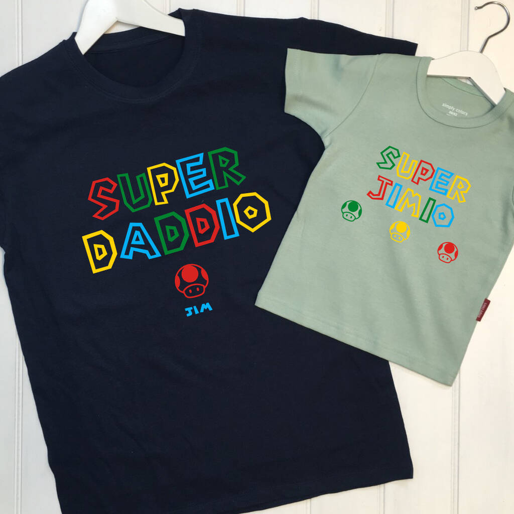Personalised Super Daddio Family T Shirt Set, 1 of 10