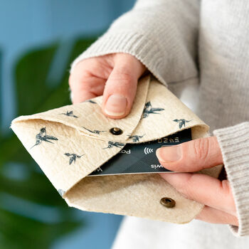 Pinatex Pineapple Fabric Hummingbird Design Card Holder, 2 of 4