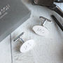 Personalised Silver Oval Hinged Cufflinks, thumbnail 2 of 7