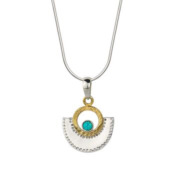 Sundar Fan Turquoise Sterling Silver Necklace, 3 of 8