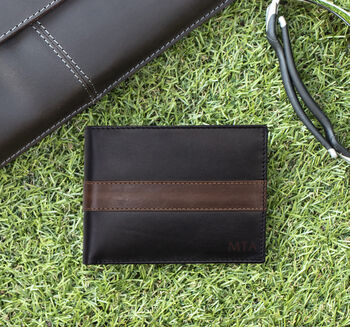Personalised Black English Leather Card Holder Wallet, 2 of 8
