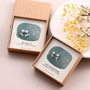 Birth Month Flower Earring Studs, 6 of 12