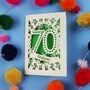 Personalised 70th Birthday Card Papercut Spotty Design, thumbnail 5 of 9