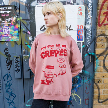 You Give Me The Crêpes Unisex Graphic Sweatshirt, 4 of 5