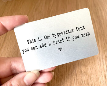 Create Your Own Message Metal Wallet Card Keepsake, 3 of 3