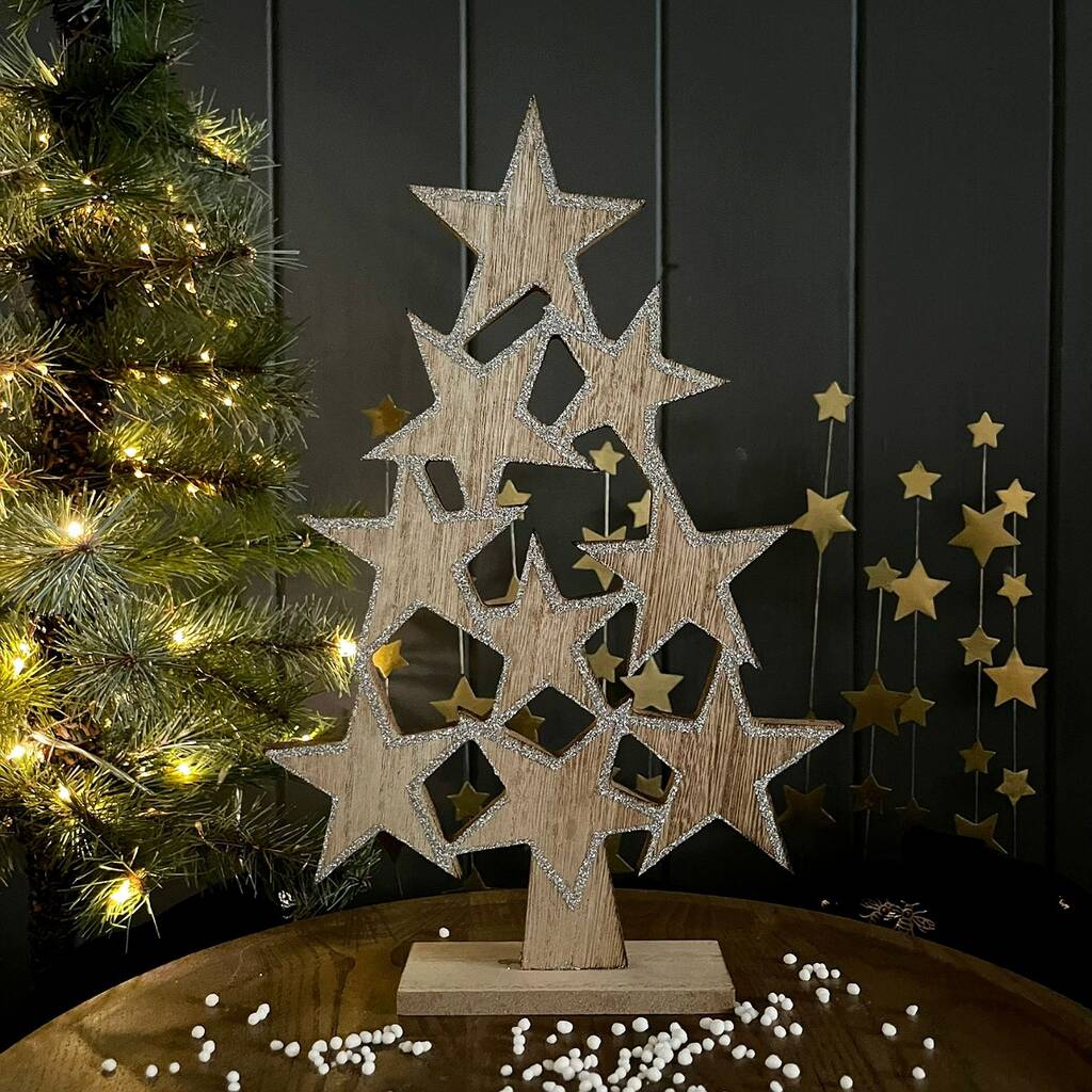 Wooden Star Tree Decoration By Nest Gifts