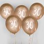 Five Gold Number 30th Birthday Party 30 Balloons, thumbnail 1 of 2