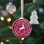 Reindeer Names Enamel Christmas Tree Decoration, thumbnail 1 of 11