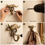 Vintage Brass Rhinoceros Wall Hooks Set Of Two, thumbnail 4 of 9