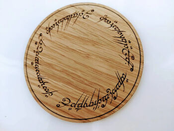 Lotr Inspired Coaster The One Ring Elven Wood Drink, 2 of 5