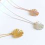 Monstera Leaf Necklace, thumbnail 4 of 5