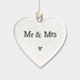 Mr And Mrs Ceramic Heart Wedding Token Gift, thumbnail 2 of 2