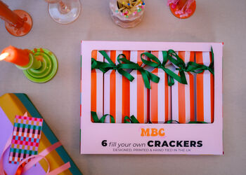 Colourful Pink And Orange Stripe Crackers, 2 of 7