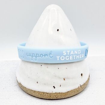 Light Blue Awareness Ribbon Bracelet Wristband, 7 of 10