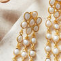 Pearl Gold Plated Silver Chandelier Statement Earrings, thumbnail 5 of 11