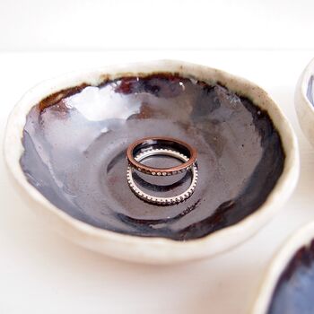Handmade Black Ceramic Mini Ring/ Cufflink Dish, 3 of 7