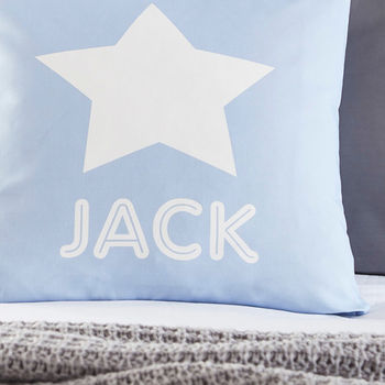 Personalised Scandi Blue Star Cushion, 3 of 3