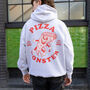 Pizza Monster Unisex Graphic Hoodie In Grey, thumbnail 3 of 6