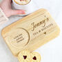 Personalised Heart Wooden Tea And Biscuit Coaster Tray, thumbnail 3 of 8