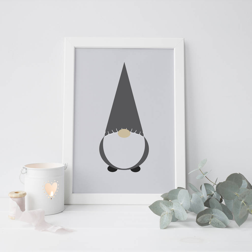 Christmas Gnome Print By Mai Moo notonthehighstreet com