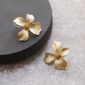 Hand Painted Flower Shaped Stud Earrings In Colours, 10 of 12