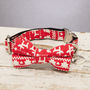 Christmas Finland Festive Dog Collar Bow Tie Gift Set, thumbnail 1 of 5