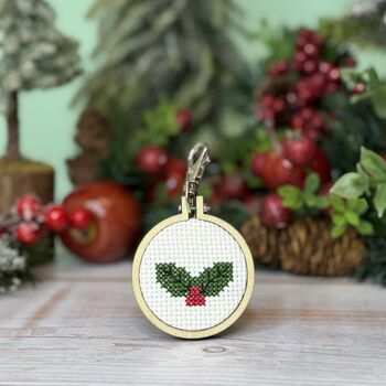 Have A Holly, Jolly Christmas! Christmas Mini Matchbox Cross Stitch Kit, 4 of 5