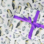 Penguins Christmas Wrapping Paper Roll Or Folded, thumbnail 3 of 3