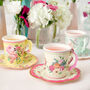 Vintage Paper Cups And Saucers Tea Party, thumbnail 1 of 2