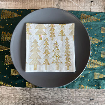Gold Christmas Tree Luncheon Napkins Set Of 20, 2 of 5