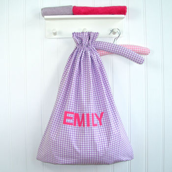 Personalised Gingham Laundry Bag, 2 of 4