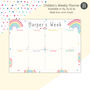 Kids Rainbow Personalised Weekly Planner Whiteboard, thumbnail 4 of 6