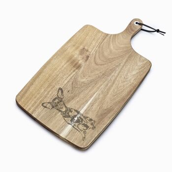 Personalised English Toy Terrier Engraved Acacia Serving Board, 2 of 4