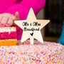 Personalised Wedding 'Mr And Mrs' Gold Star Cake Topper, thumbnail 1 of 7