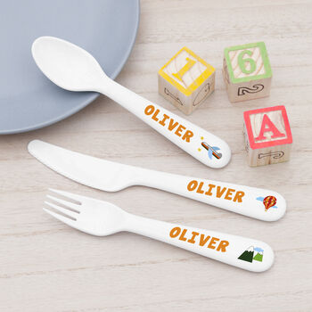 Personalised Plastic Children's Cutlery Set, 3 of 12
