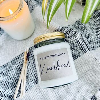 Funny Happy Birthday Knobhead Candle Gift, 2 of 8