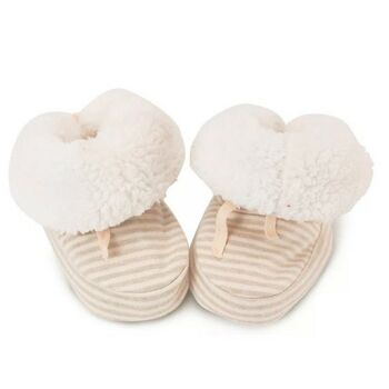 Organic Cotton Fleece Lined Baby Booties 0 Six Months, 2 of 2