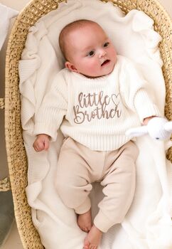 Embroidered Big/Little Sibling Knitted Jumpers, Brother And Sister Available, 11 of 12