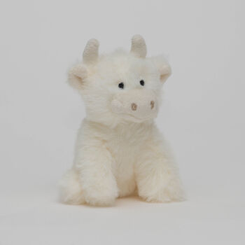 Happy Birthday Highland Coo Cow Cream Soft Toy Boxed, 4 of 7