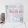 50th Birthday Card 'You're 50!' Quotes, thumbnail 3 of 7