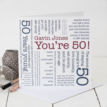 50th Birthday Card 'You're 50!' Quotes, 3 of 7
