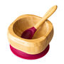 Bamboo Bowl And Spoon Set Red, thumbnail 2 of 4