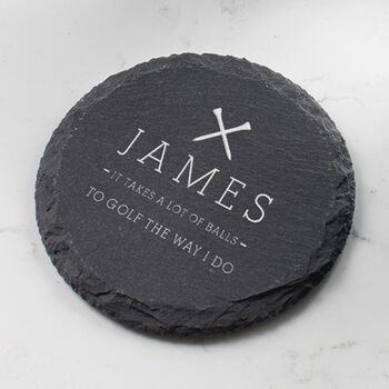 Personalised 'Tee Riffic' Golf Pun Slate Coaster, 7 of 10