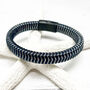 Woven Leather And Stainless Steel Bracelet For Men, thumbnail 1 of 12