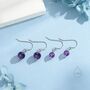 Sterling Silver Natural Amethyst Bead Hook Earrings, thumbnail 6 of 12