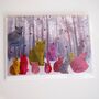 Pastel Shorthair Cats In The Forest Card / Giclee Print, thumbnail 2 of 5